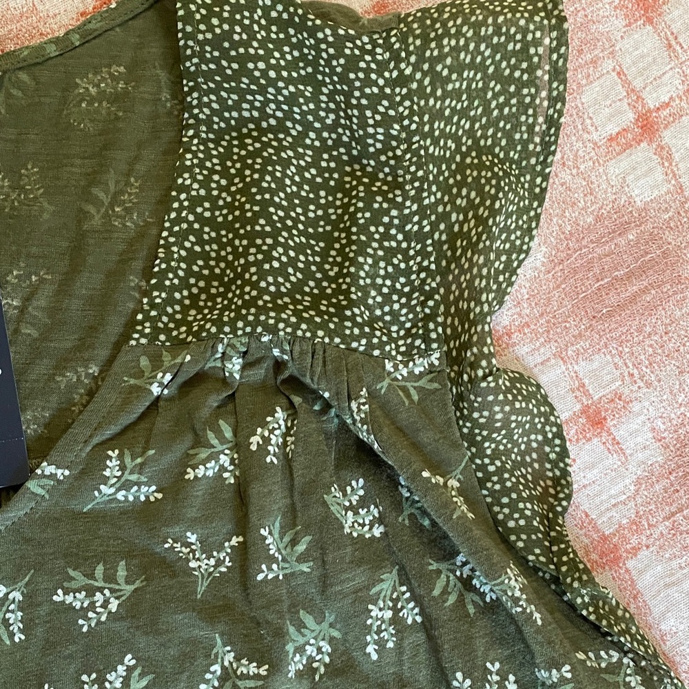Lucky Brand Green Floral Blouse - Picture 3 of 6